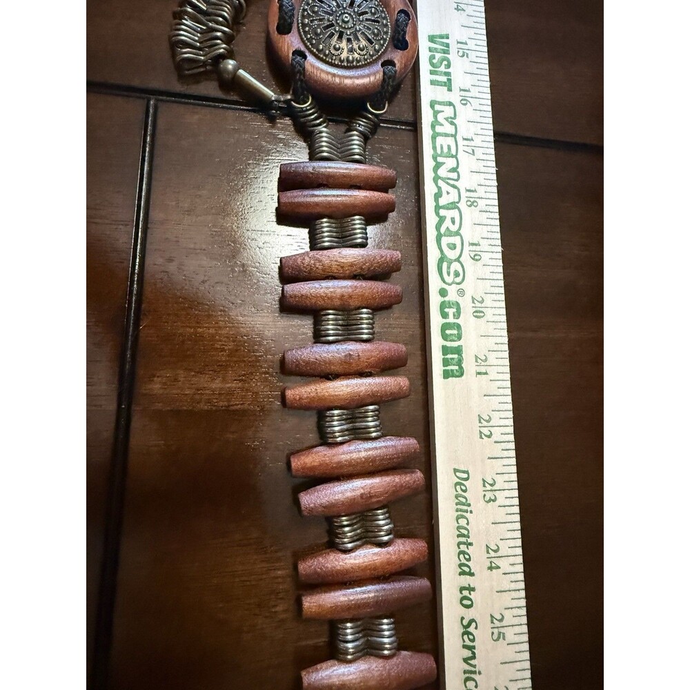 🔥Vintage Chunky Belt Boho Bohemian Wooden Cowgirl Southwestern Artisan Aztec - Picture 7 of 13